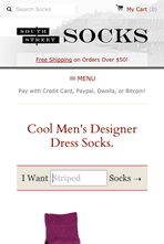 South Street Socks - Mobile Website